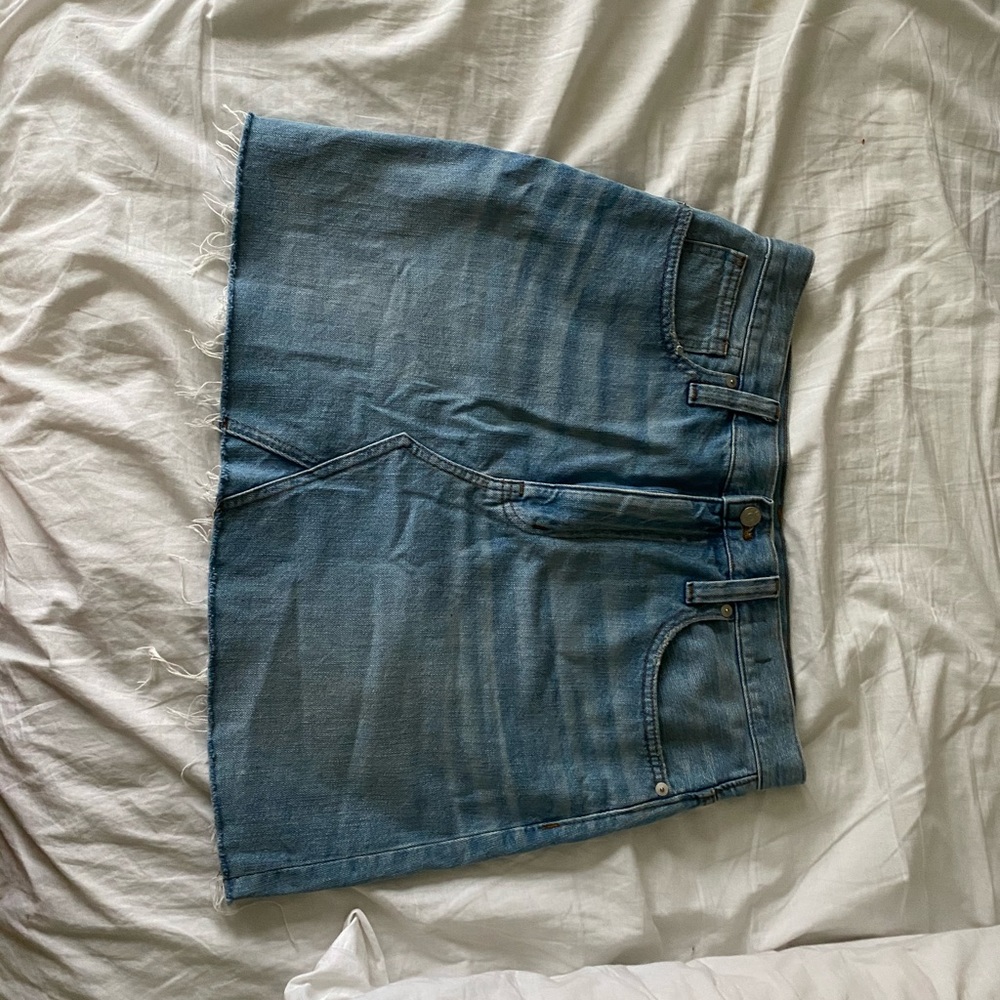 Madewell Rigid A-Line Denim Skirt Blue